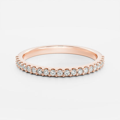 0.25 TCW Round Shaped Half Eternity Lab Grown Diamond Wedding Band