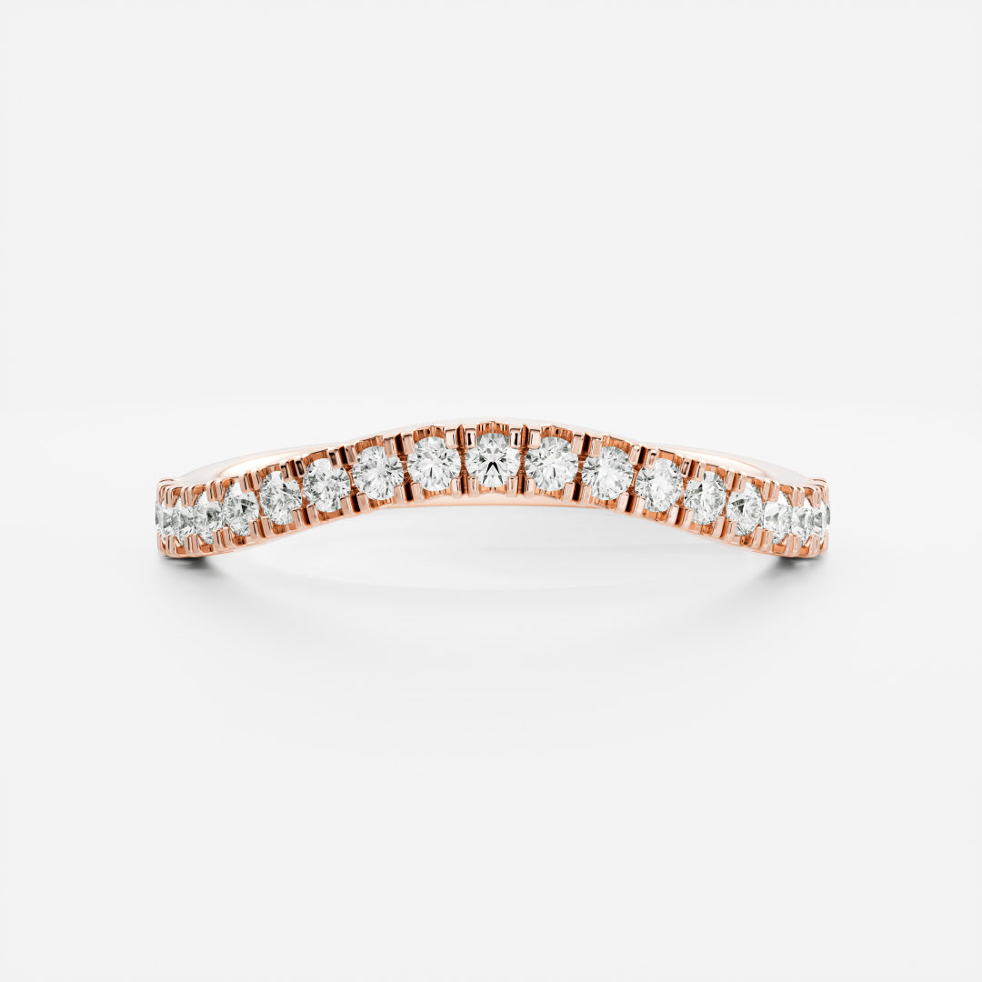 0.25 TCW Round Shaped Half Eternity Lab Grown Diamond Wedding Band