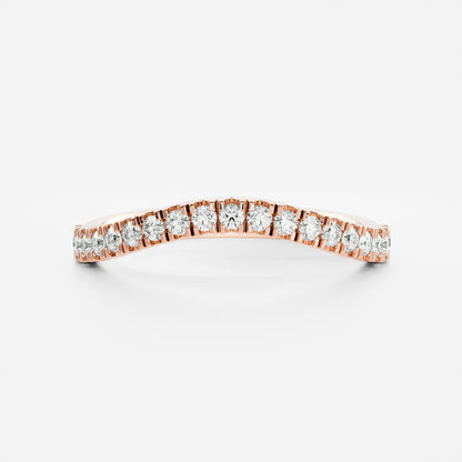 0.25 TCW Round Shaped Half Eternity Lab Grown Diamond Wedding Band