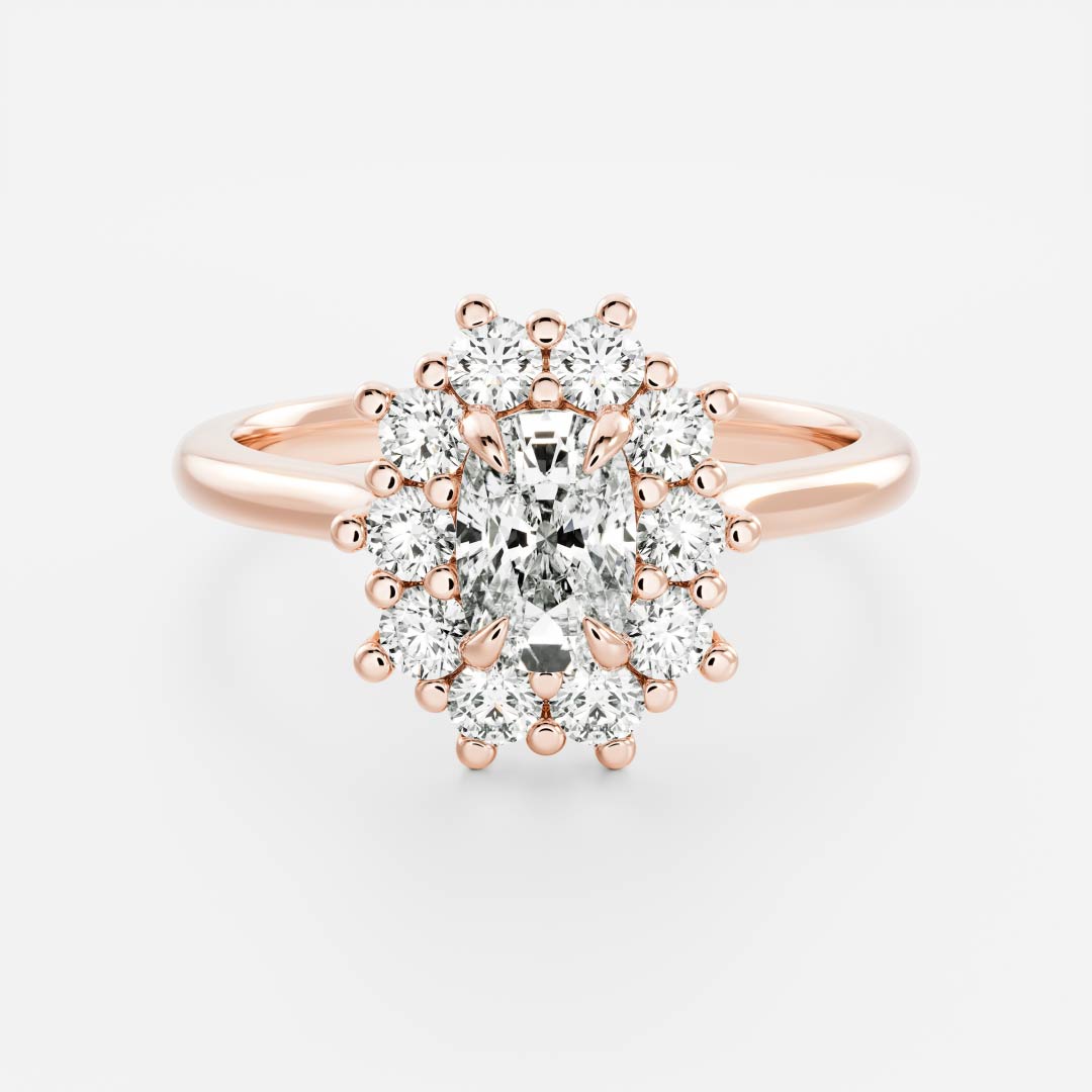Marquise Cut Cluster Styled Lab Grown Diamond Engagement Ring
