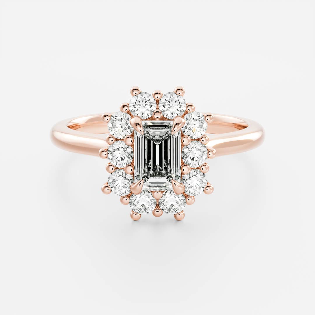 Marquise Cut Cluster Styled Lab Grown Diamond Engagement Ring