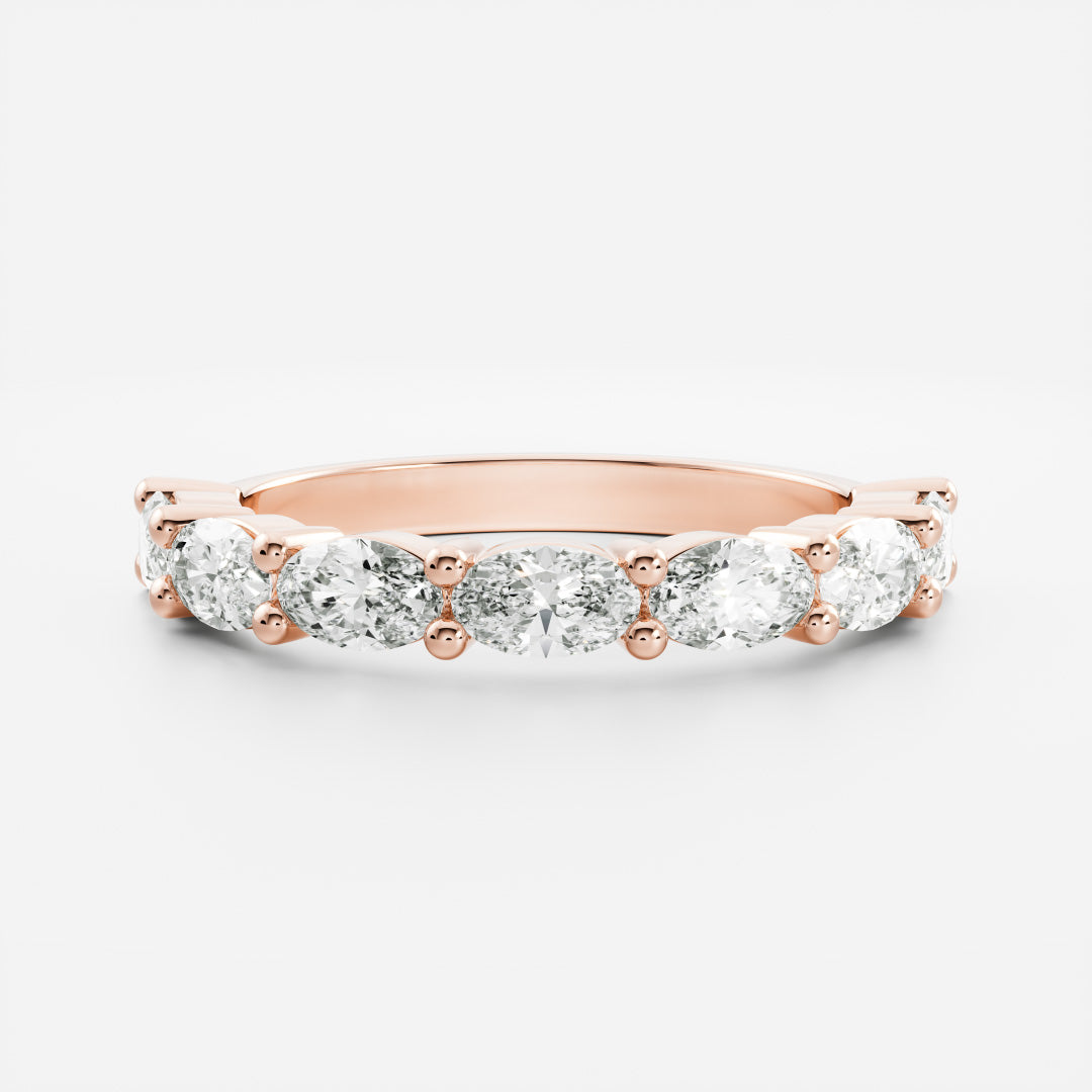 0.25 TCW Round Shaped Half Eternity Lab Grown Diamond Wedding Band