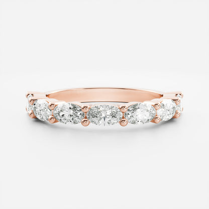 0.25 TCW Round Shaped Half Eternity Lab Grown Diamond Wedding Band