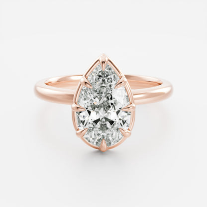 Marquise Cut Cluster Styled Lab Grown Diamond Engagement Ring