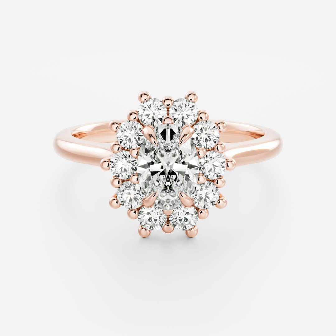 Marquise Cut Cluster Styled Lab Grown Diamond Engagement Ring