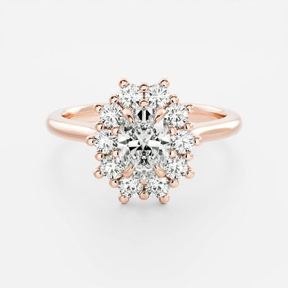 Marquise Cut Cluster Styled Lab Grown Diamond Engagement Ring