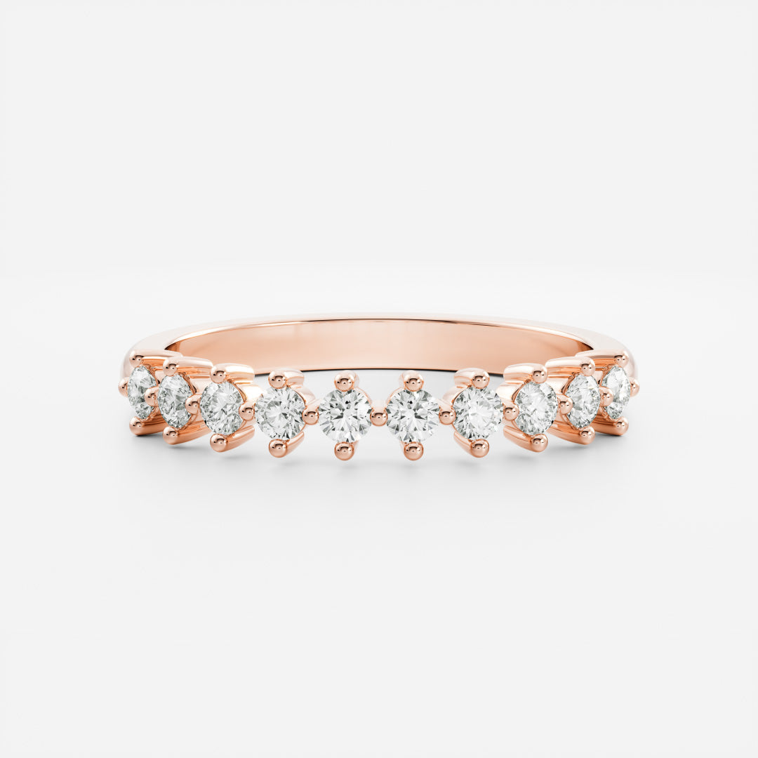 0.25 TCW Round Shaped Half Eternity Lab Grown Diamond Wedding Band