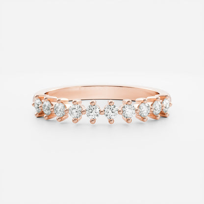 0.25 TCW Round Shaped Half Eternity Lab Grown Diamond Wedding Band