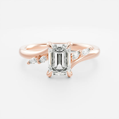 Marquise Cut Cluster Styled Lab Grown Diamond Engagement Ring