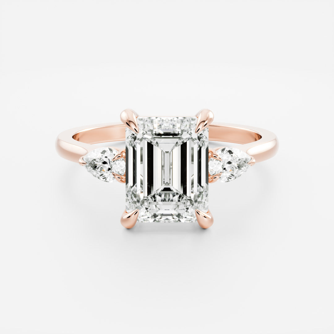 Marquise Cut Cluster Styled Lab Grown Diamond Engagement Ring