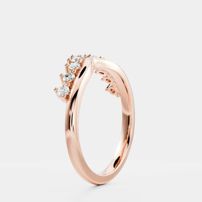 0.25 TCW Round Shaped Half Eternity Lab Grown Diamond Wedding Band