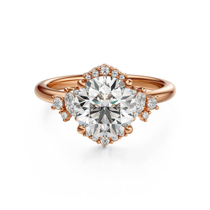 Marquise Shaped Three Stone Lab Grown Diamond Engagement Ring