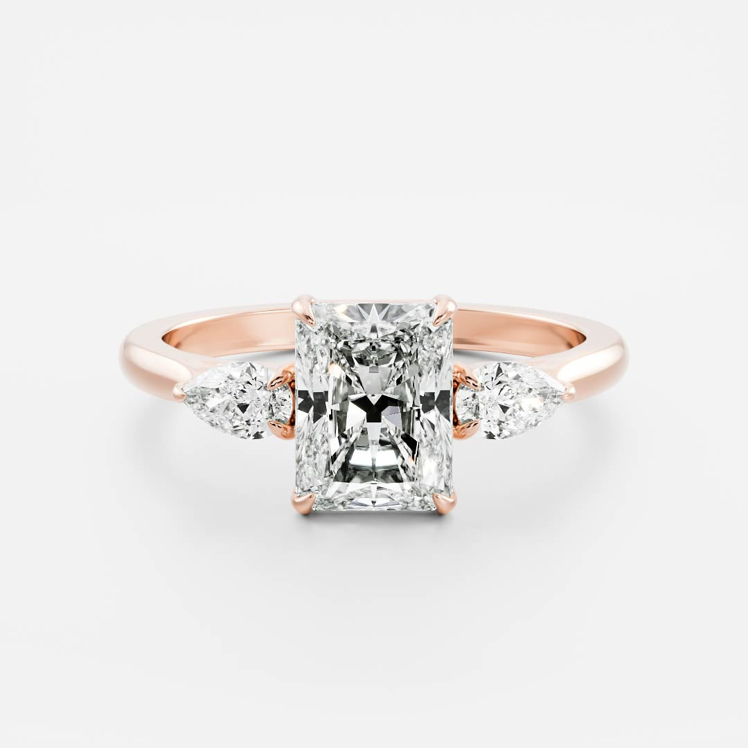 Marquise Cut Cluster Styled Lab Grown Diamond Engagement Ring