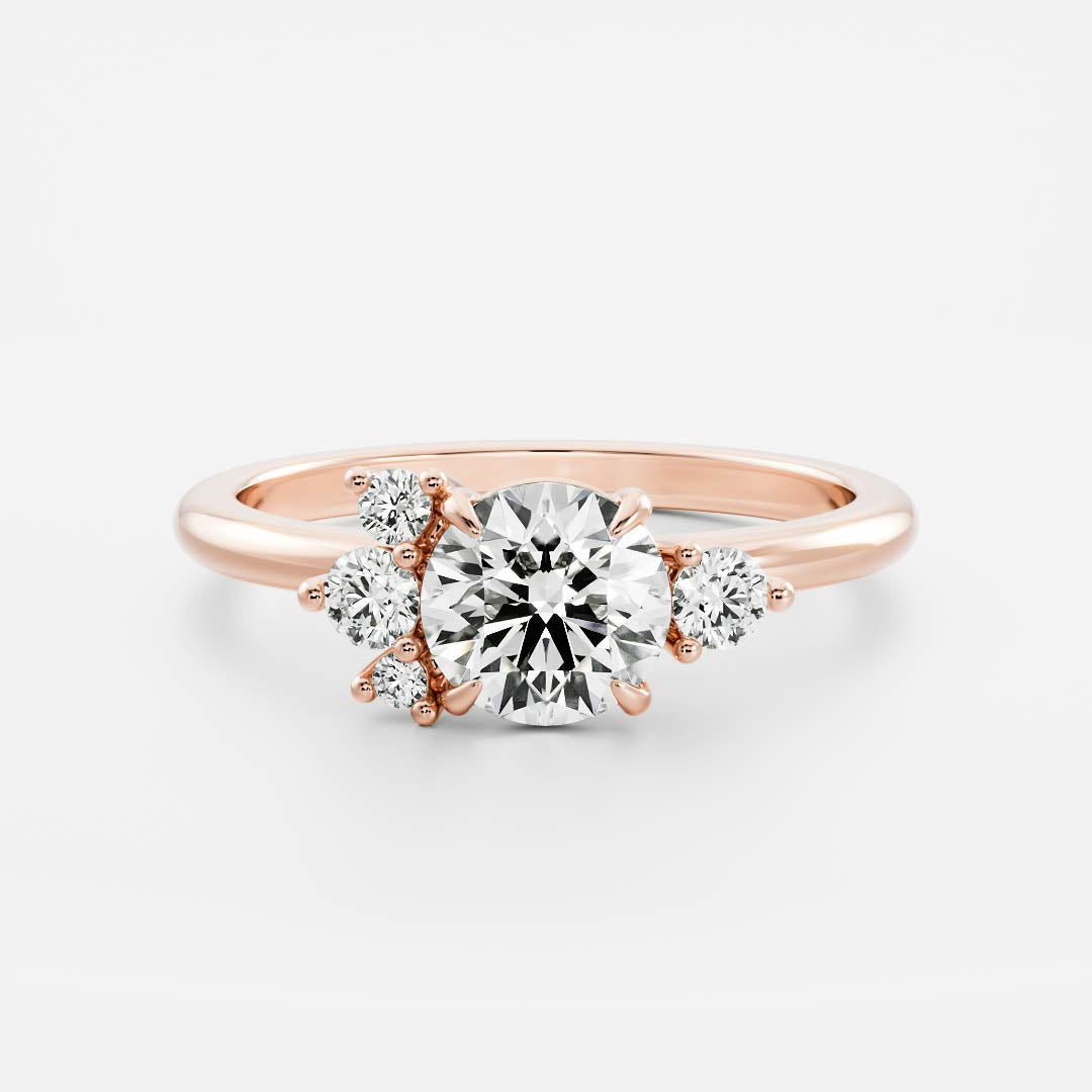 Marquise Cut Cluster Styled Lab Grown Diamond Engagement Ring