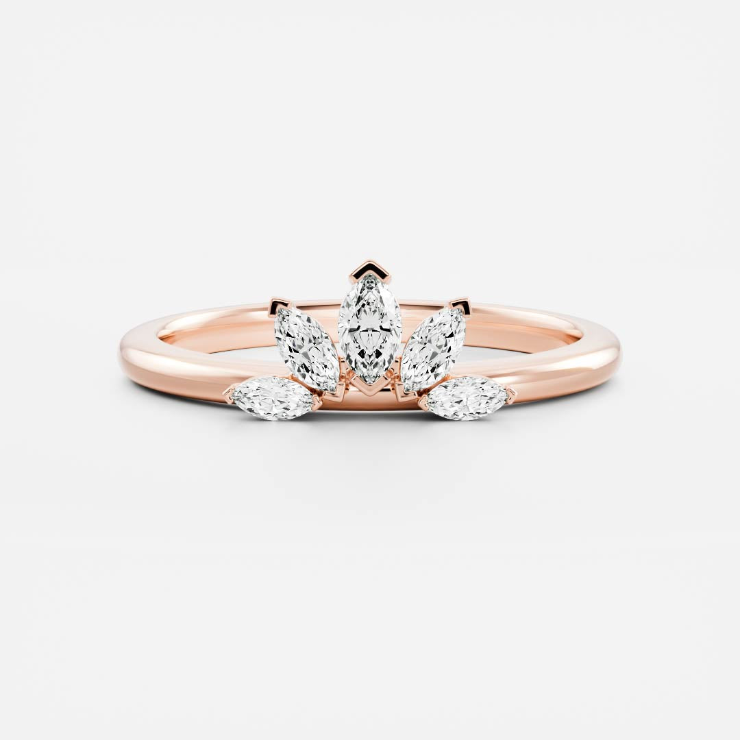 0.25 TCW Round Shaped Half Eternity Lab Grown Diamond Wedding Band