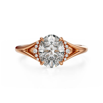 Marquise Shaped Three Stone Lab Grown Diamond Engagement Ring