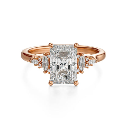Marquise Shaped Three Stone Lab Grown Diamond Engagement Ring