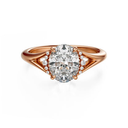 Marquise Shaped Three Stone Lab Grown Diamond Engagement Ring
