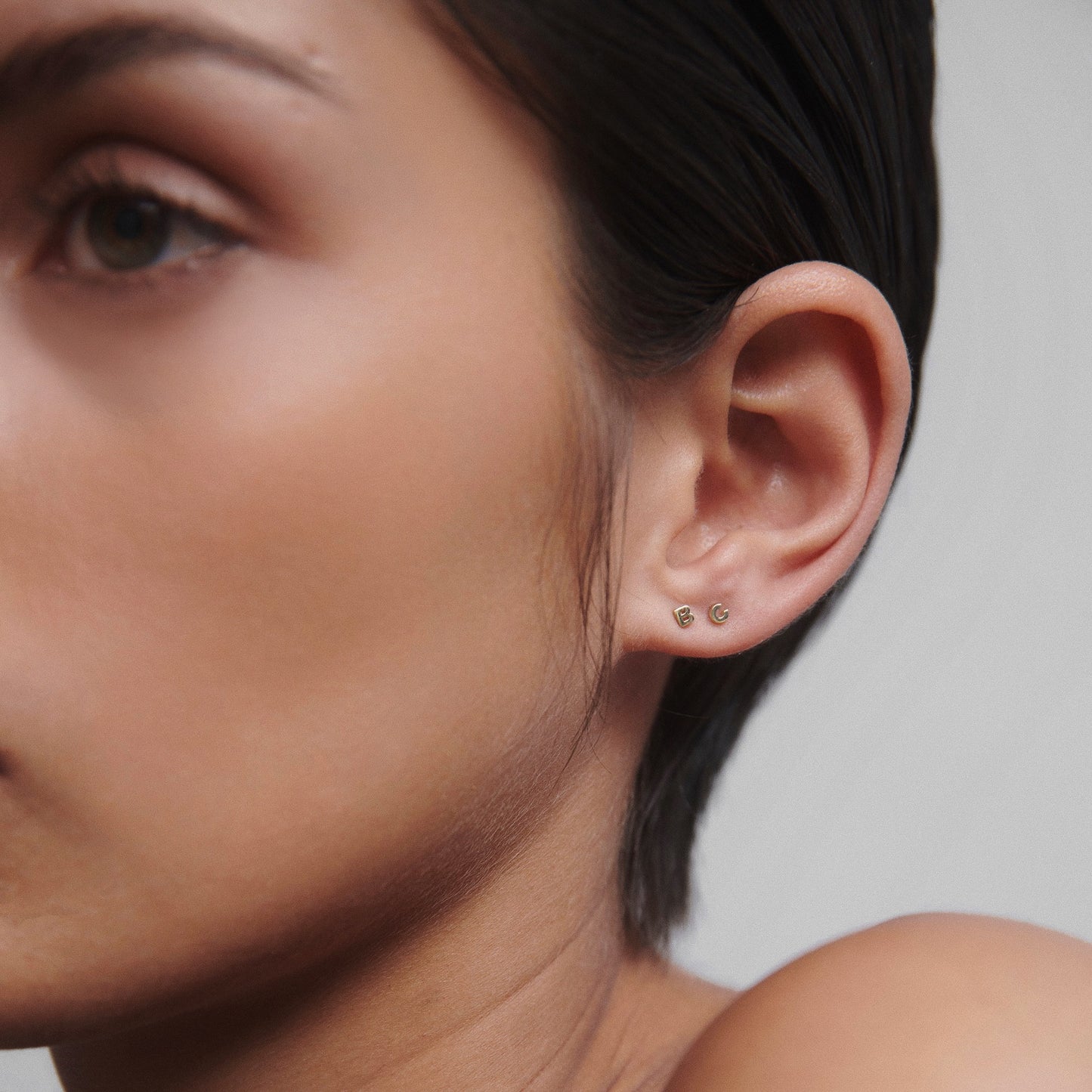 Initial Stud Earrings