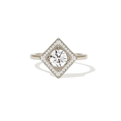 Marquise Shaped Three Stone Lab Grown Diamond Engagement Ring