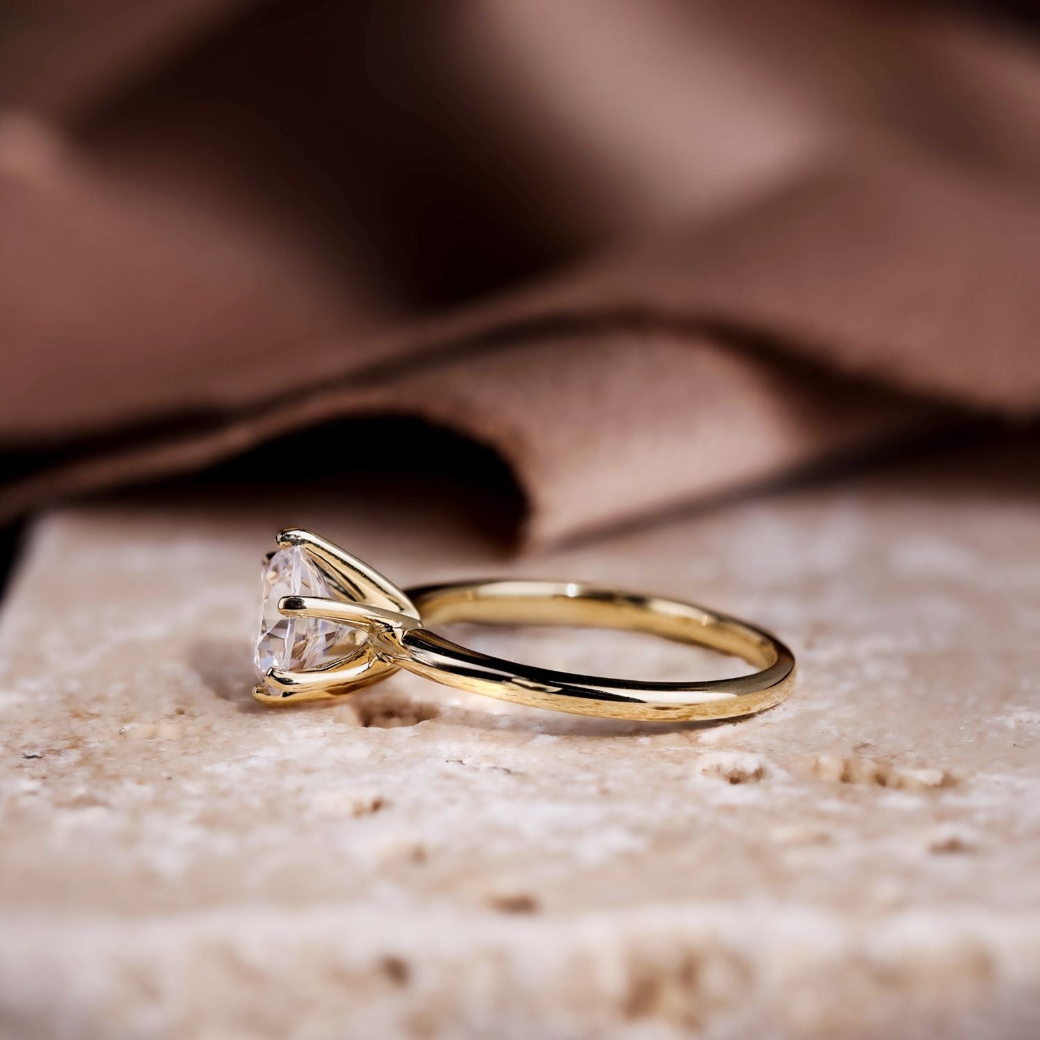 Marquise Shaped Three Stone Lab Grown Diamond Engagement Ring