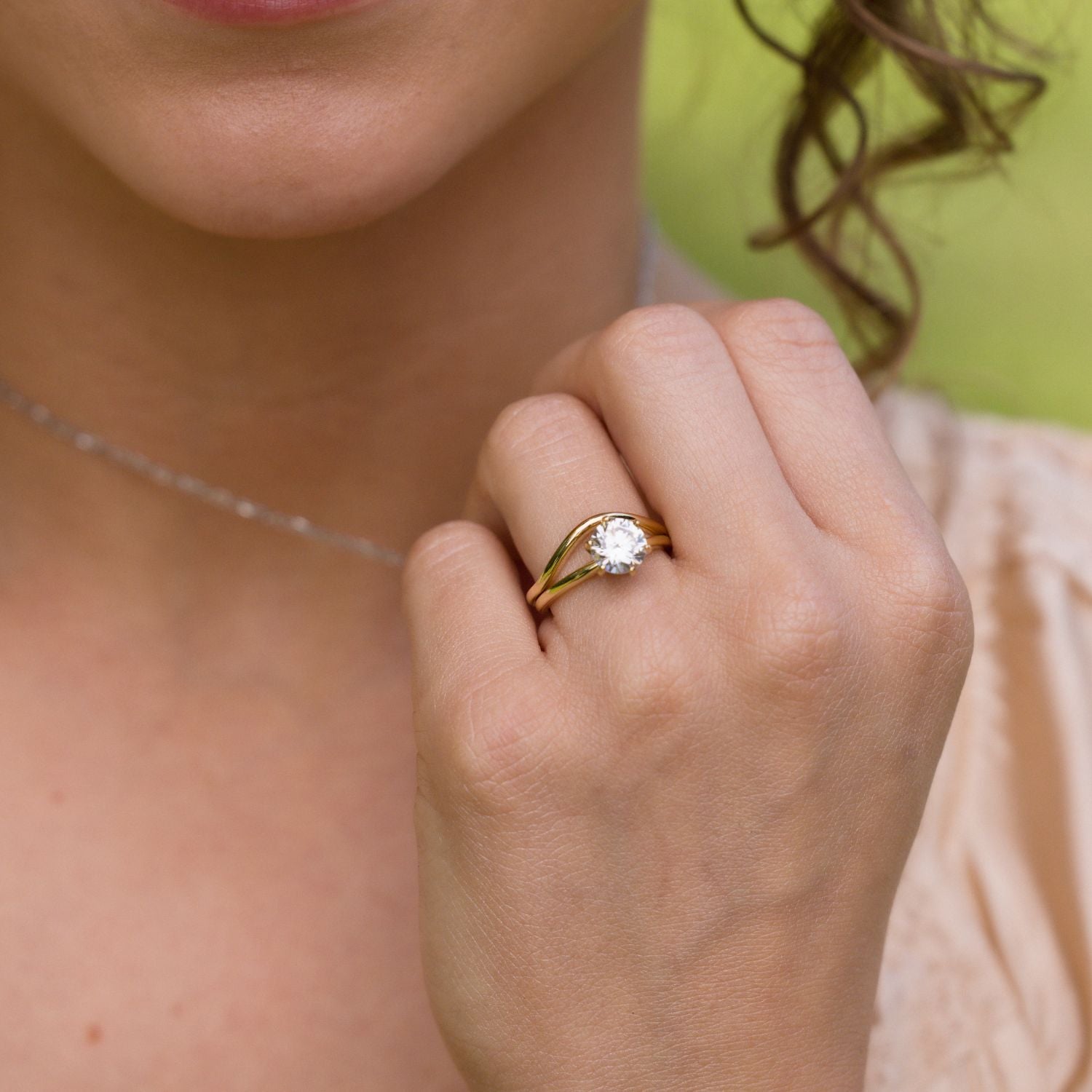 Marquise Shaped Three Stone Lab Grown Diamond Engagement Ring