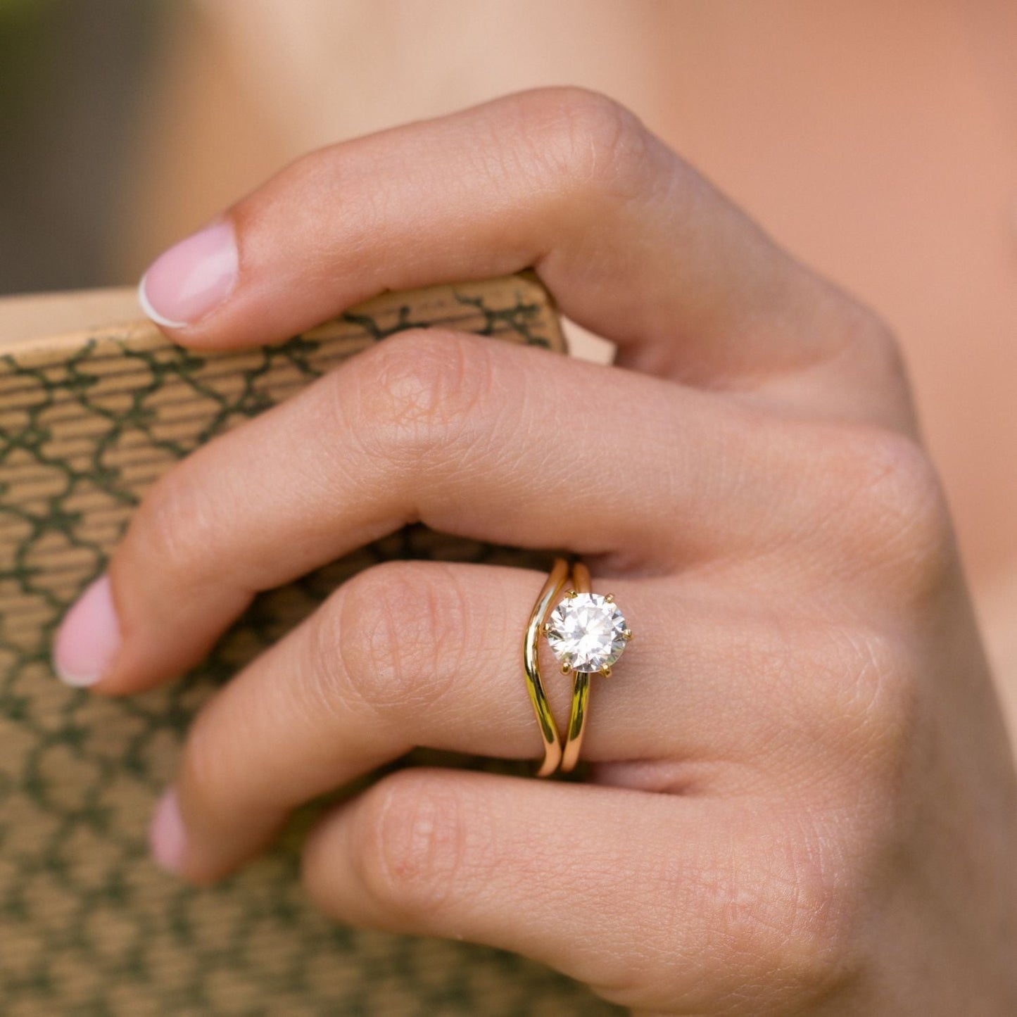 Marquise Shaped Three Stone Lab Grown Diamond Engagement Ring