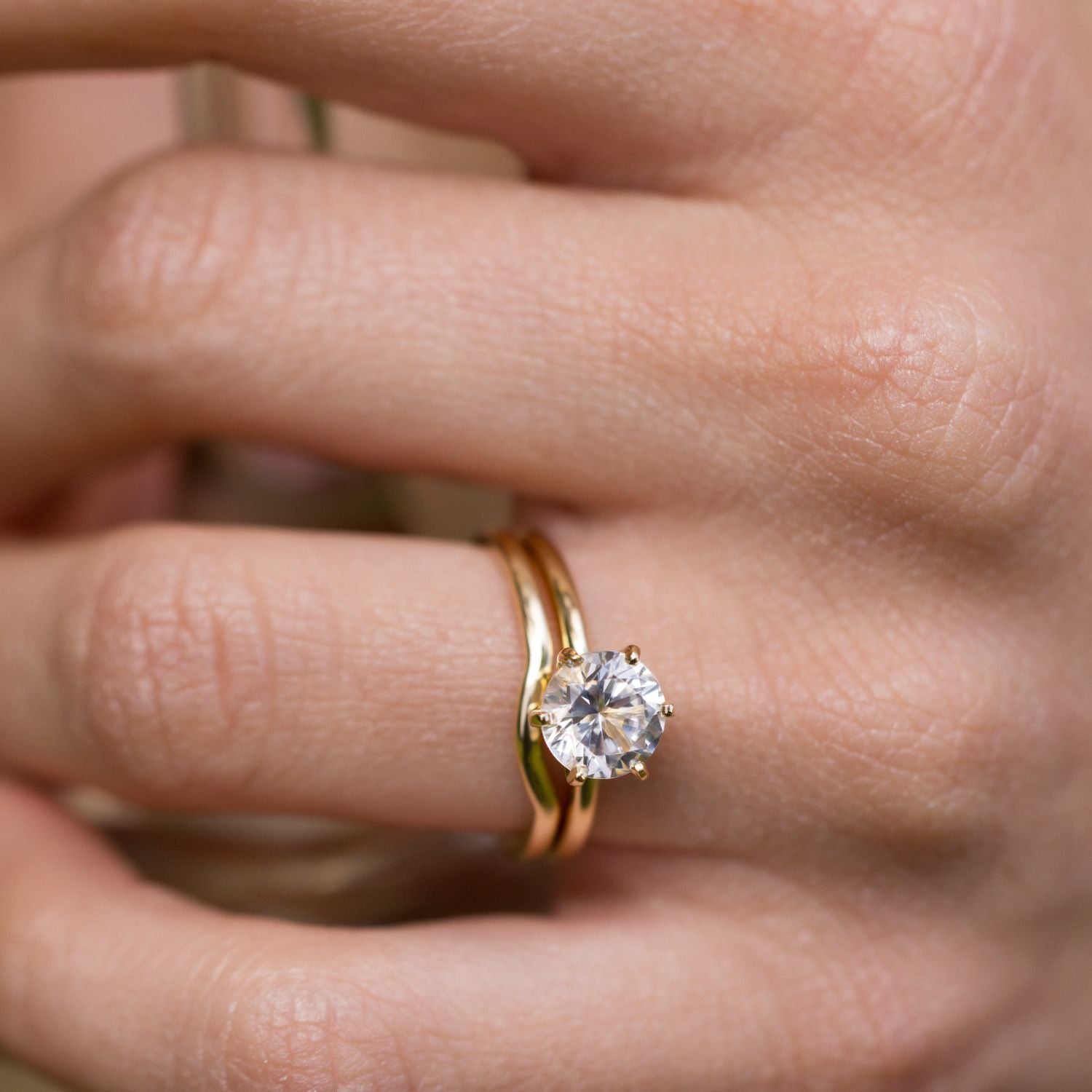 Marquise Shaped Three Stone Lab Grown Diamond Engagement Ring