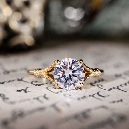 Marquise Shaped Three Stone Lab Grown Diamond Engagement Ring