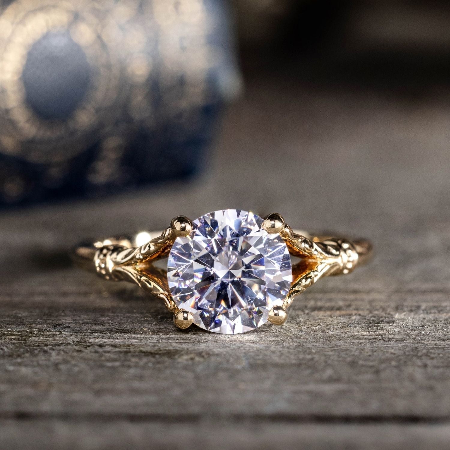 Marquise Shaped Three Stone Lab Grown Diamond Engagement Ring