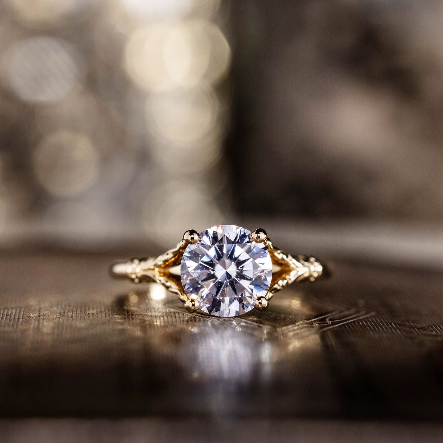 Marquise Shaped Three Stone Lab Grown Diamond Engagement Ring