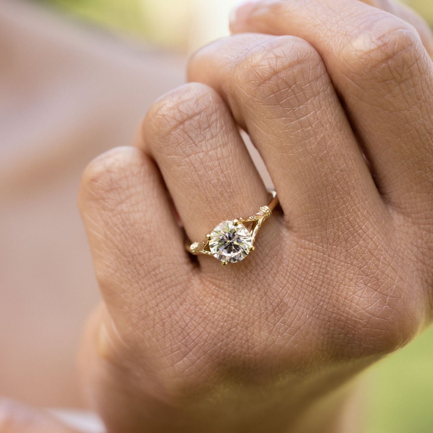 Marquise Shaped Three Stone Lab Grown Diamond Engagement Ring