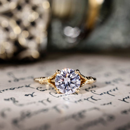 Marquise Shaped Three Stone Lab Grown Diamond Engagement Ring