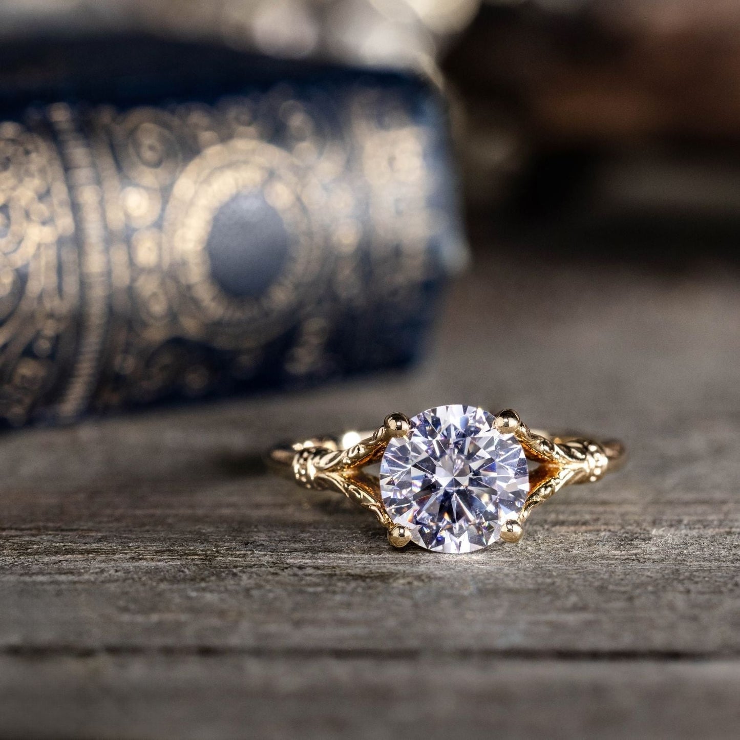 Marquise Shaped Three Stone Lab Grown Diamond Engagement Ring