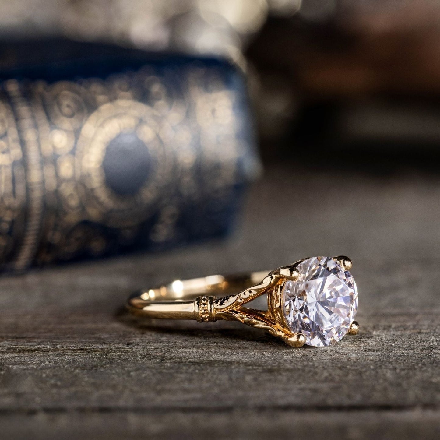 Marquise Shaped Three Stone Lab Grown Diamond Engagement Ring