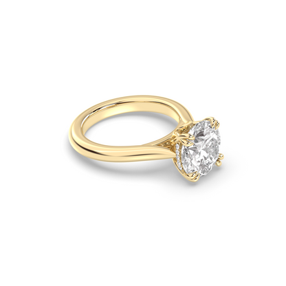 Marquise Shaped Three Stone Lab Grown Diamond Engagement Ring