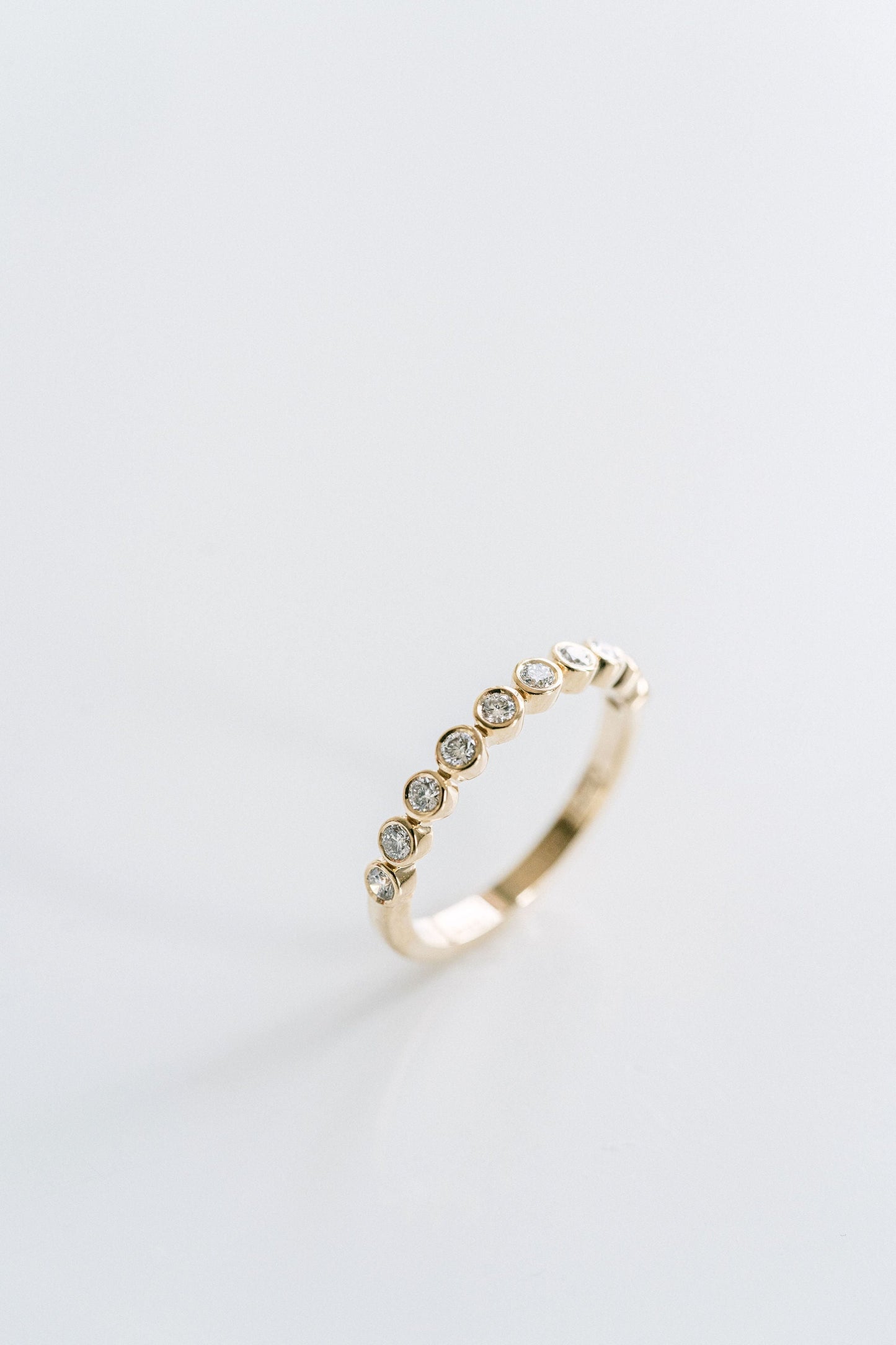 0.25 TCW Round Shaped Half Eternity Lab Grown Diamond Wedding Band