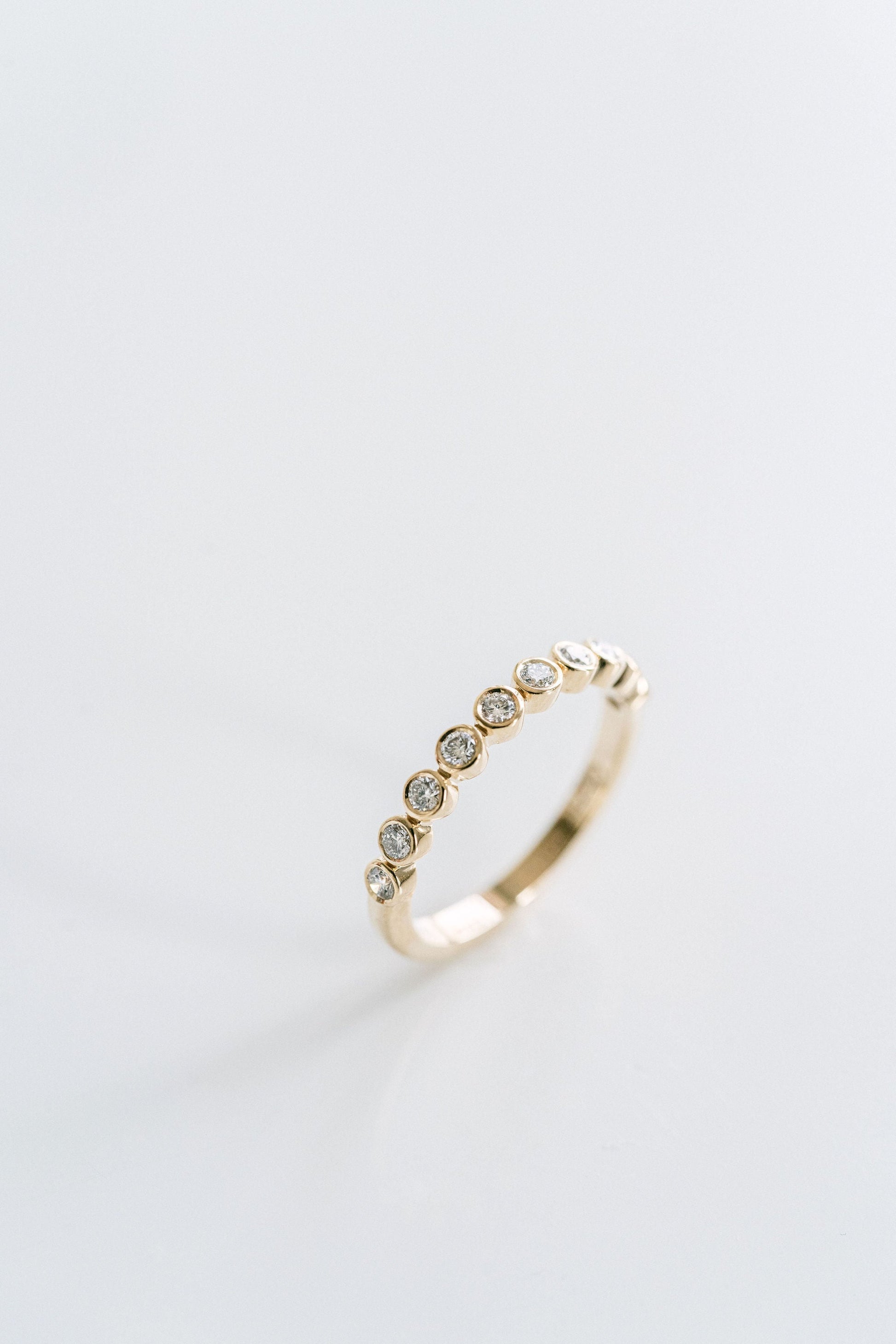 0.25 TCW Round Shaped Half Eternity Lab Grown Diamond Wedding Band