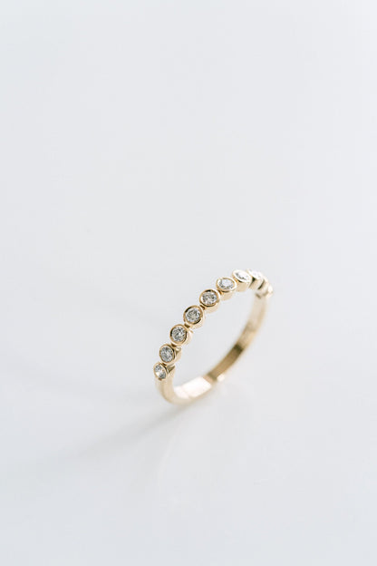 0.25 TCW Round Shaped Half Eternity Lab Grown Diamond Wedding Band