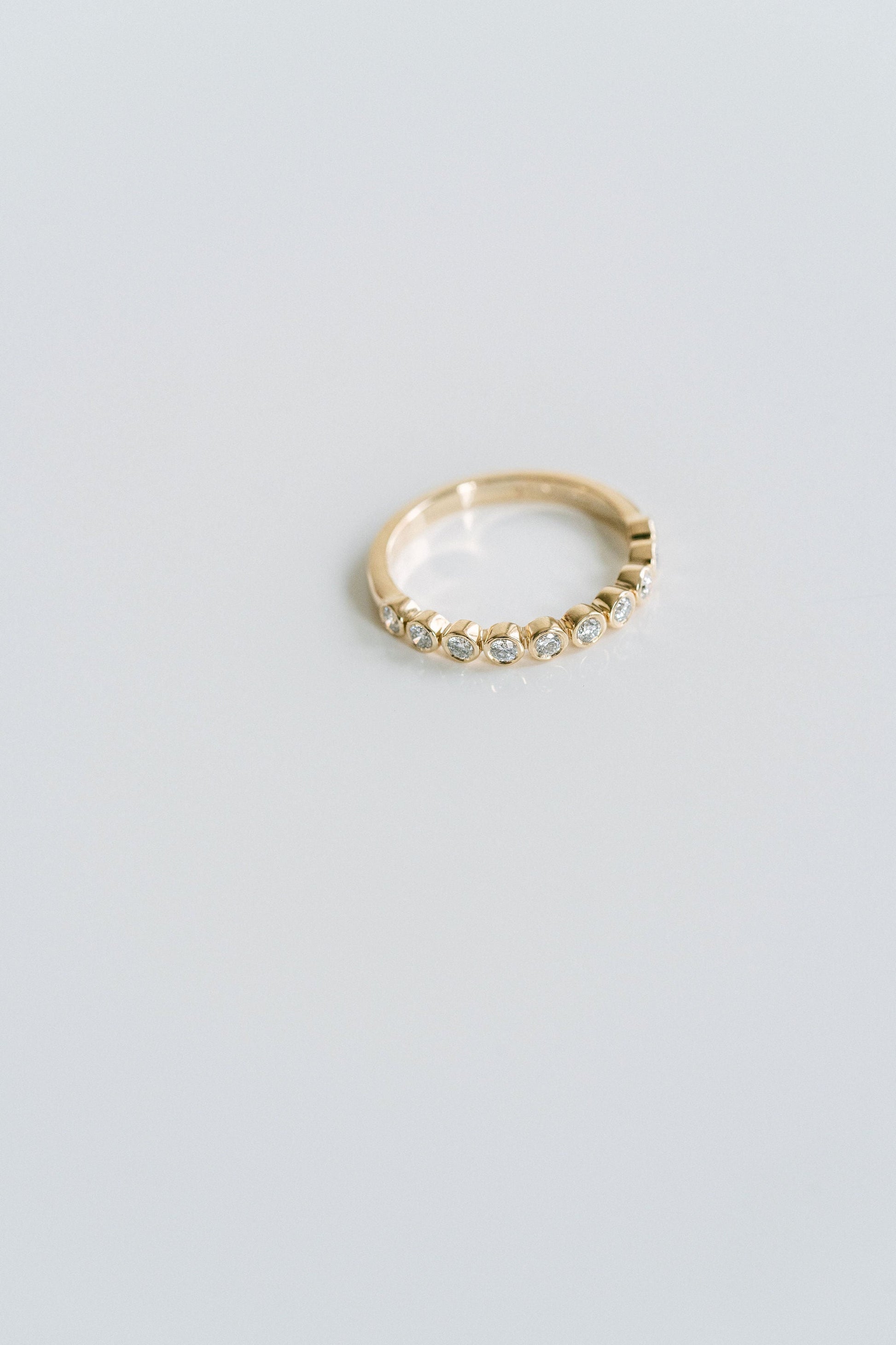 0.25 TCW Round Shaped Half Eternity Lab Grown Diamond Wedding Band