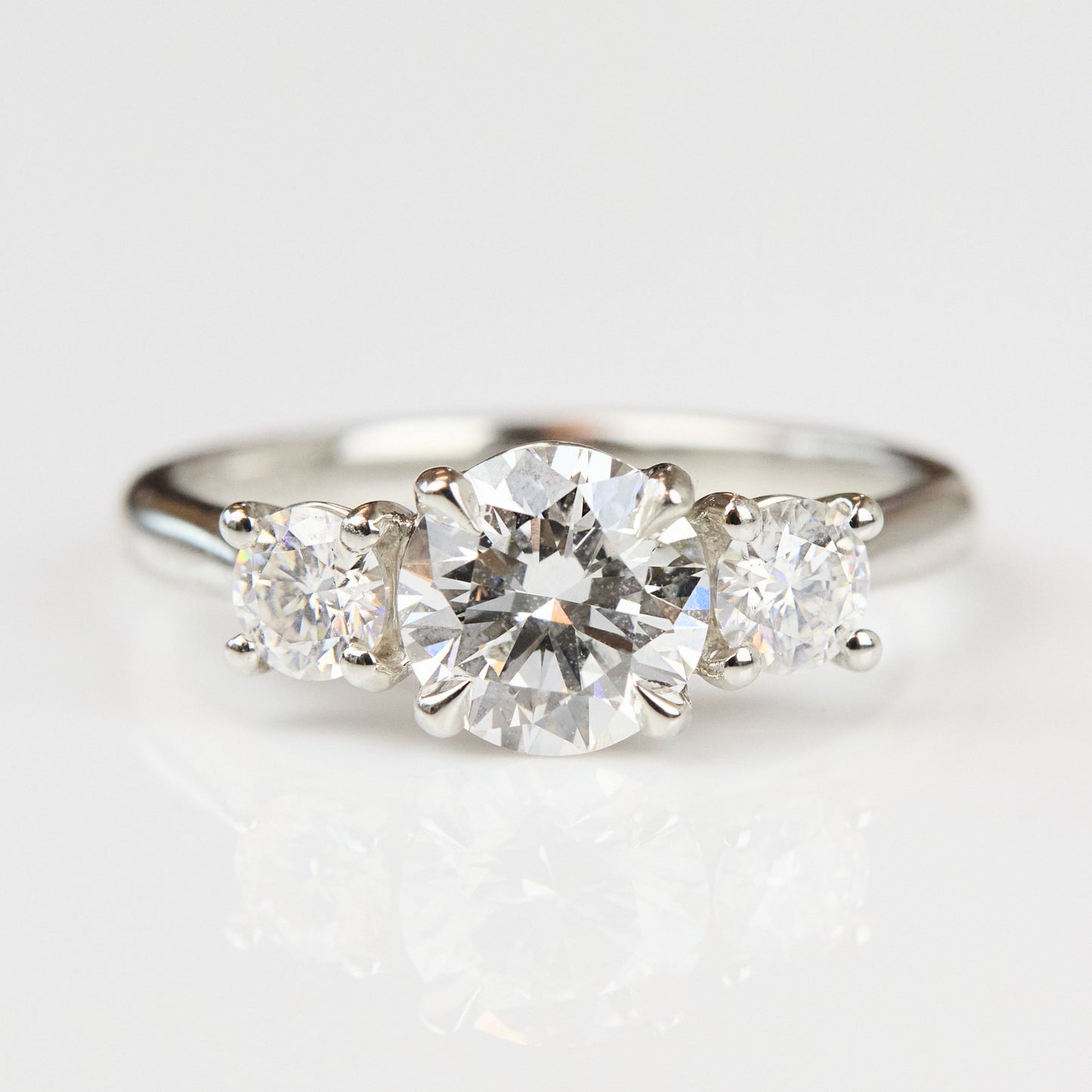Marquise Shaped Three Stone Lab Grown Diamond Engagement Ring