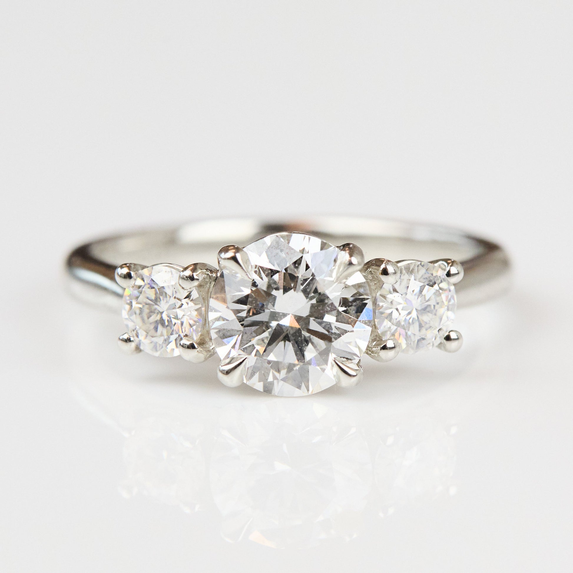 Marquise Shaped Three Stone Lab Grown Diamond Engagement Ring