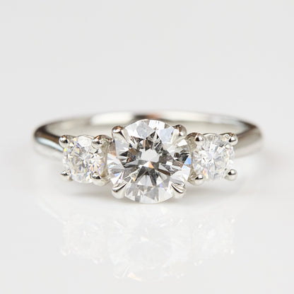 Marquise Shaped Three Stone Lab Grown Diamond Engagement Ring