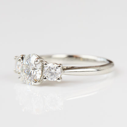 Marquise Shaped Three Stone Lab Grown Diamond Engagement Ring