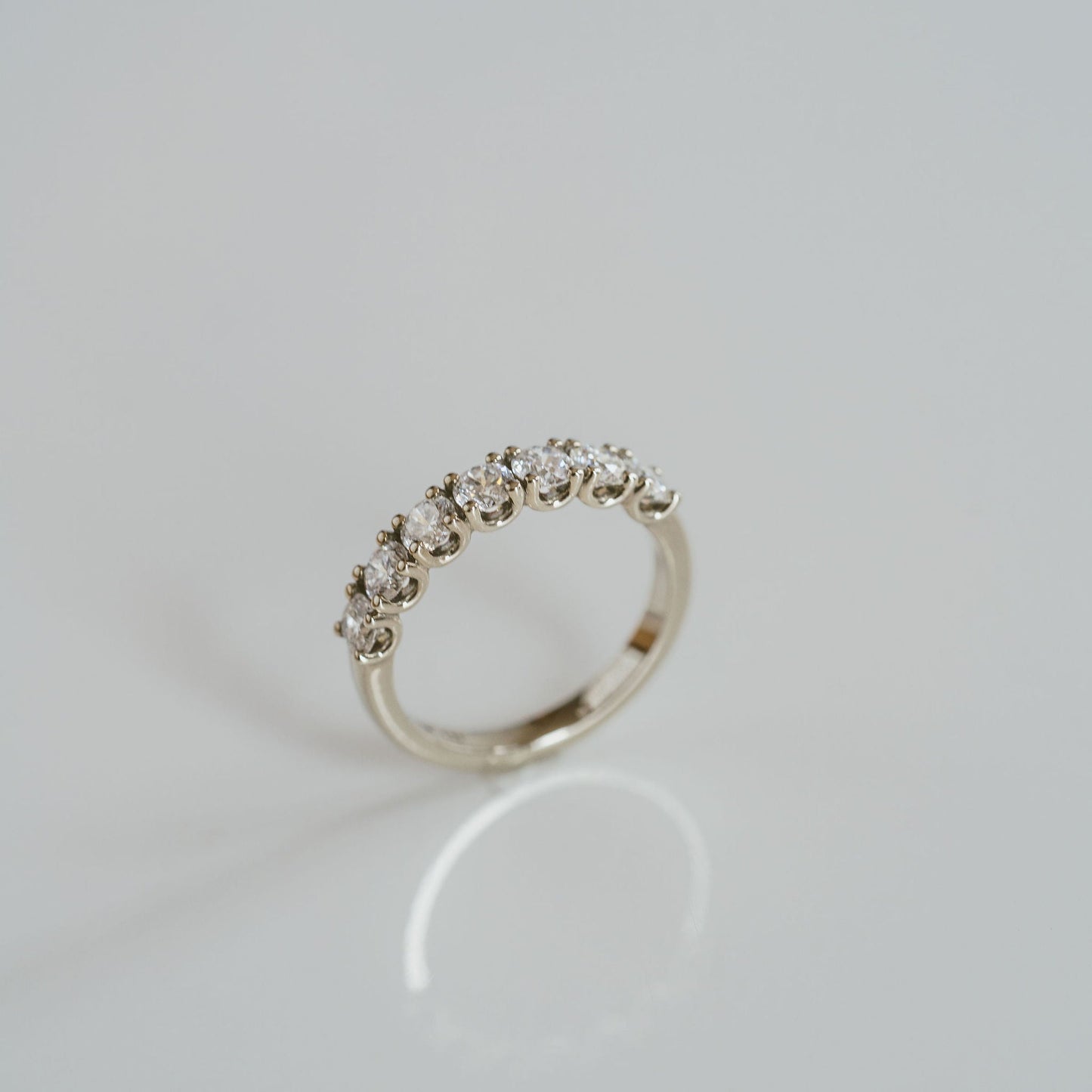 0.25 TCW Round Shaped Half Eternity Lab Grown Diamond Wedding Band