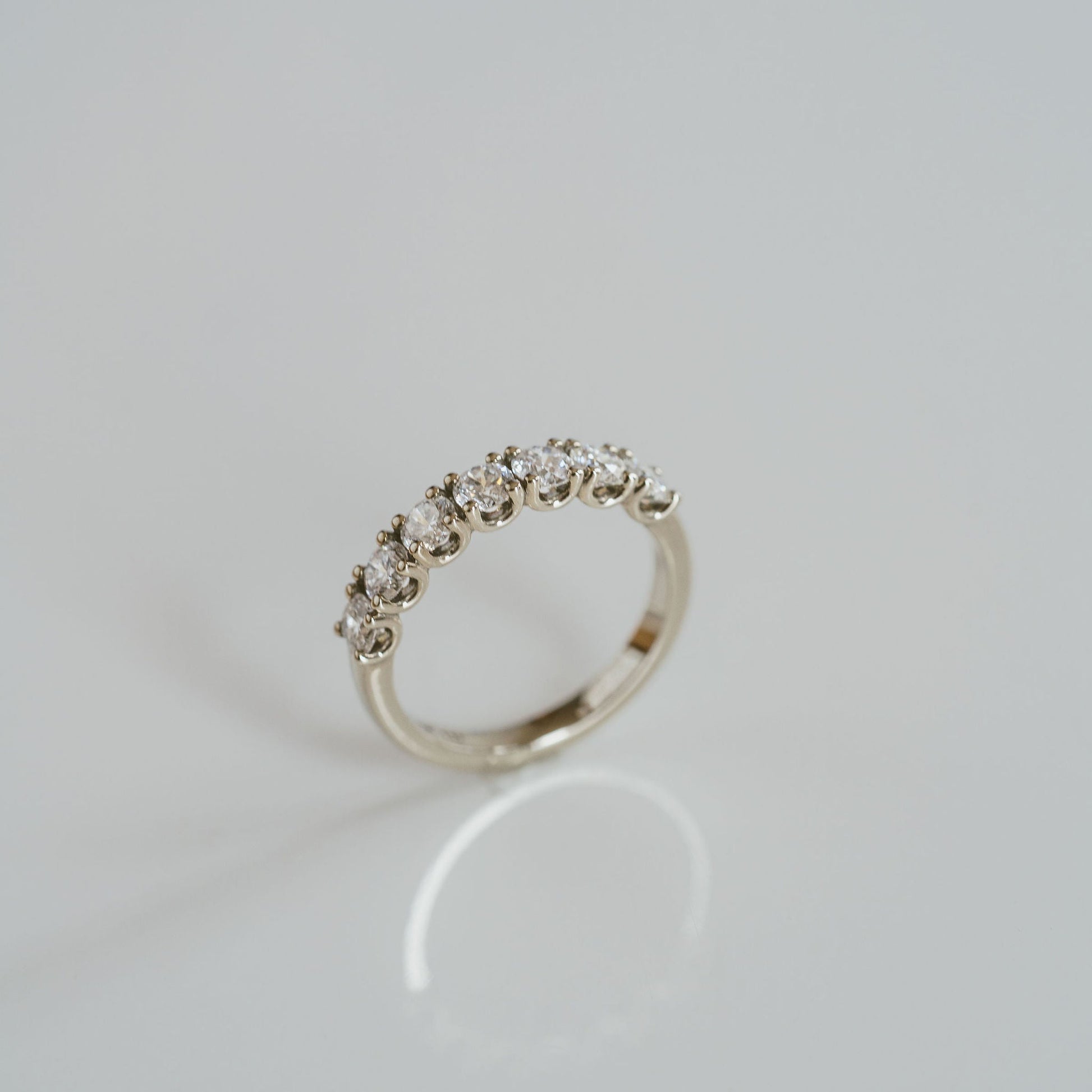 0.25 TCW Round Shaped Half Eternity Lab Grown Diamond Wedding Band