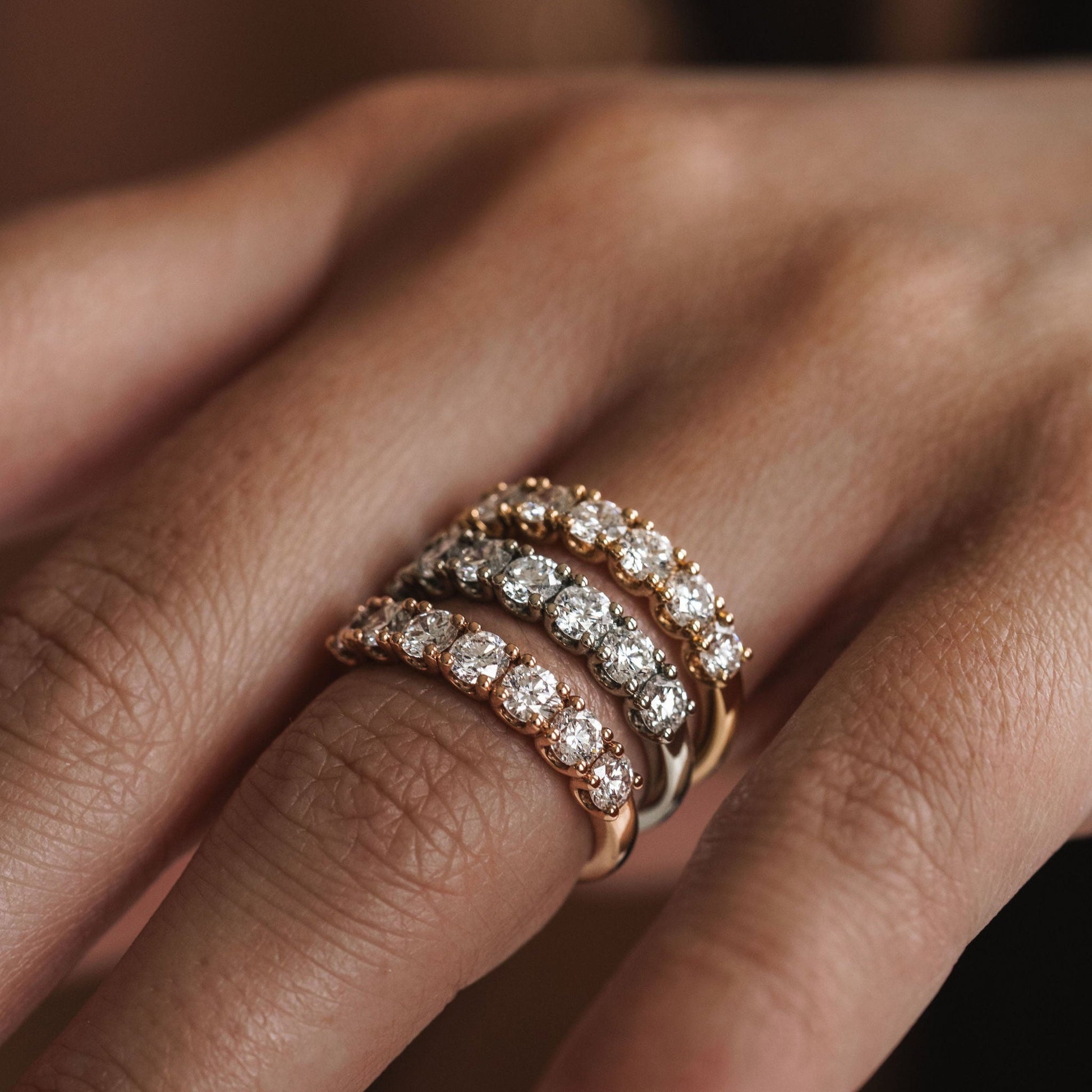 0.25 TCW Round Shaped Half Eternity Lab Grown Diamond Wedding Band