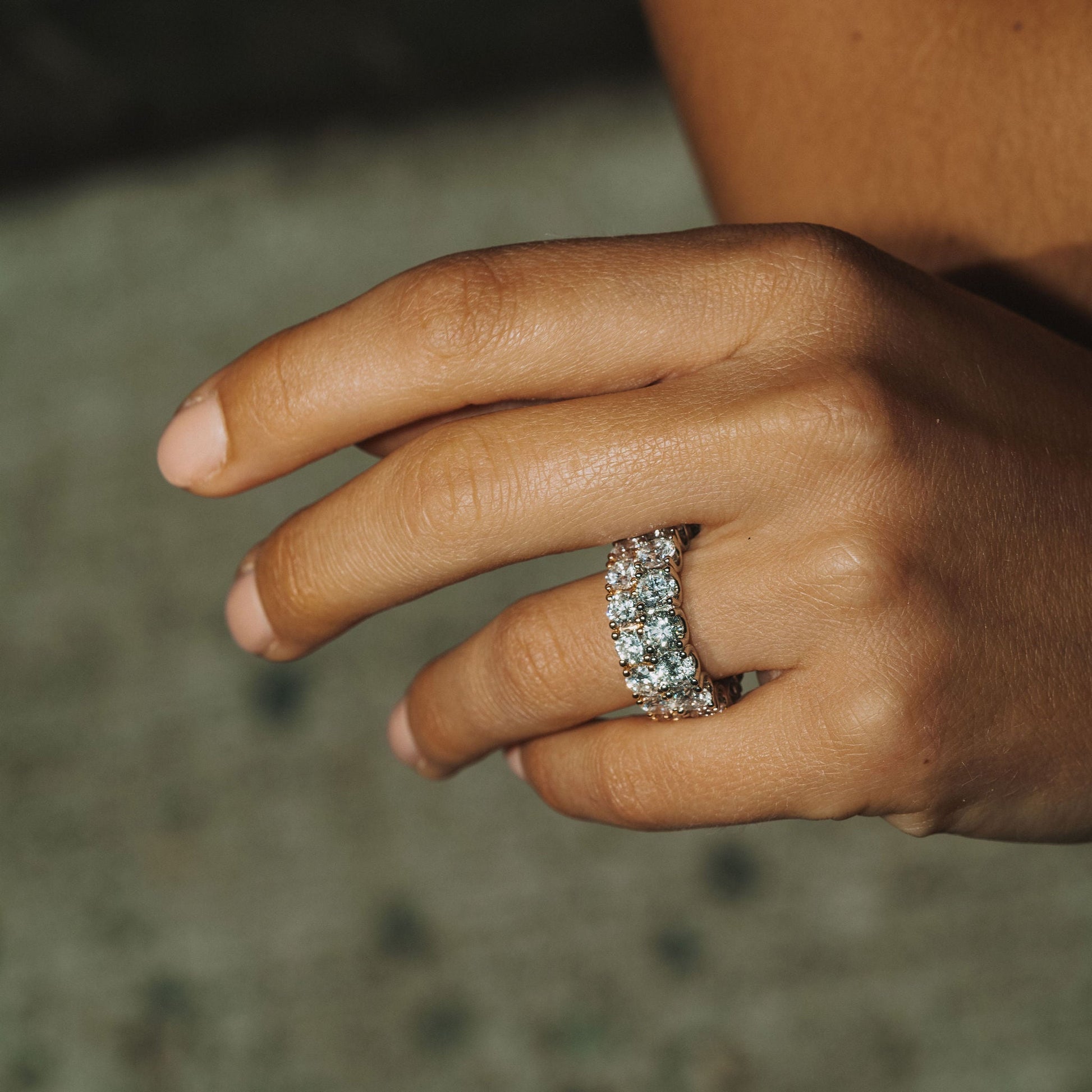 0.25 TCW Round Shaped Half Eternity Lab Grown Diamond Wedding Band