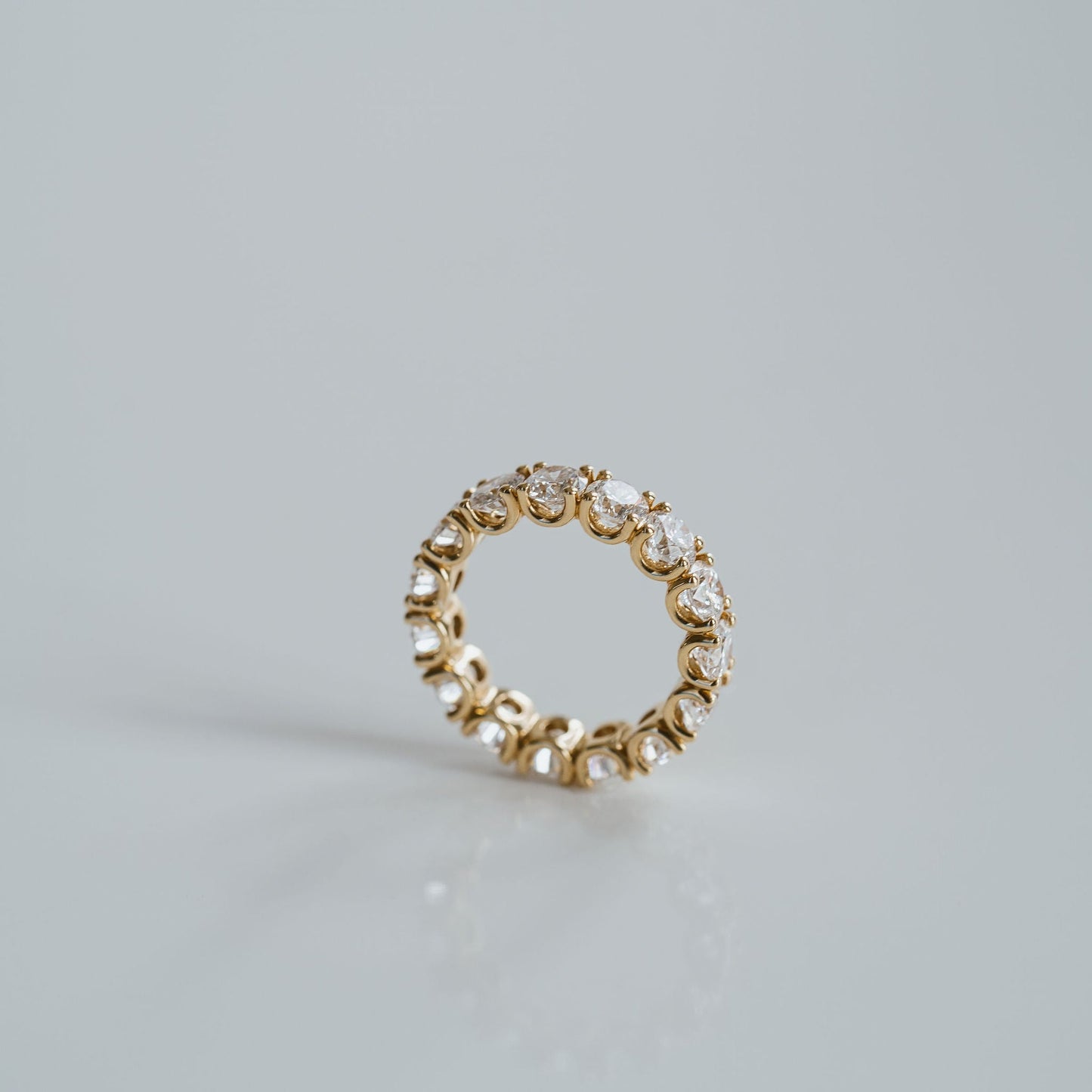 0.25 TCW Round Shaped Half Eternity Lab Grown Diamond Wedding Band