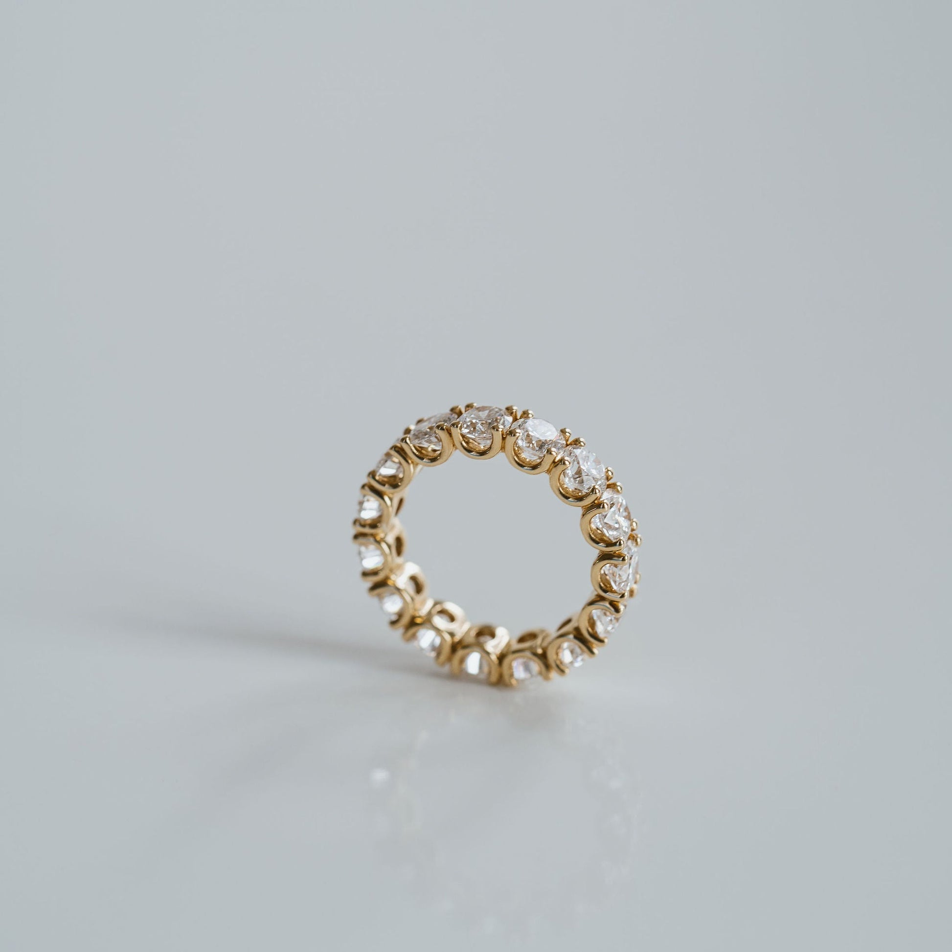 0.25 TCW Round Shaped Half Eternity Lab Grown Diamond Wedding Band